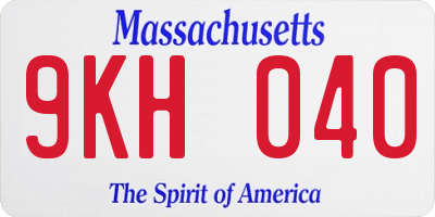 MA license plate 9KH040