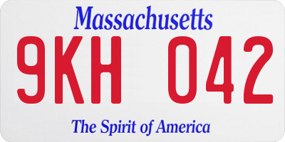 MA license plate 9KH042