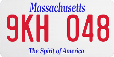 MA license plate 9KH048