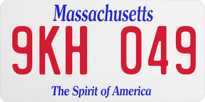 MA license plate 9KH049