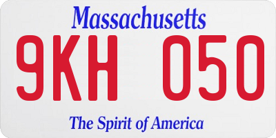 MA license plate 9KH050