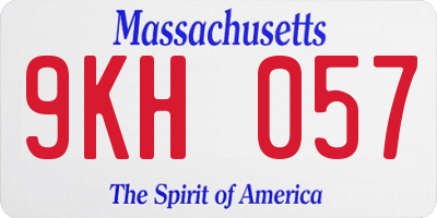 MA license plate 9KH057