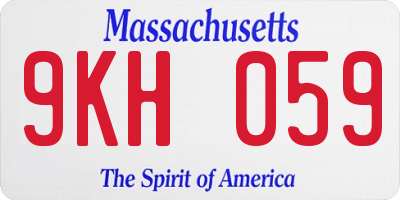 MA license plate 9KH059