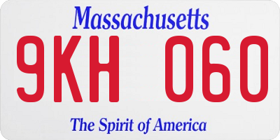 MA license plate 9KH060
