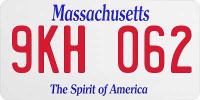 MA license plate 9KH062