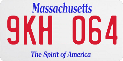 MA license plate 9KH064