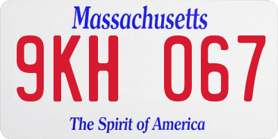 MA license plate 9KH067