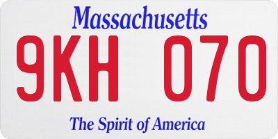 MA license plate 9KH070