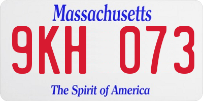 MA license plate 9KH073