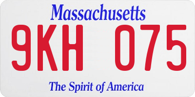 MA license plate 9KH075