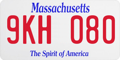 MA license plate 9KH080