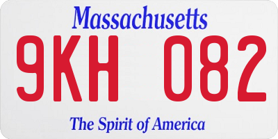 MA license plate 9KH082