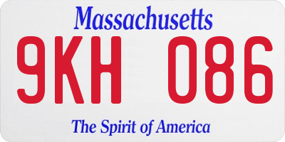 MA license plate 9KH086