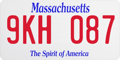 MA license plate 9KH087