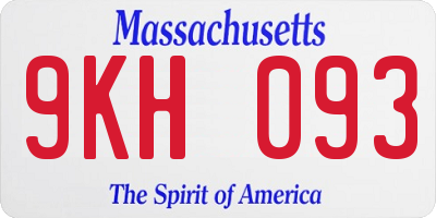 MA license plate 9KH093