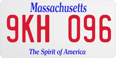 MA license plate 9KH096