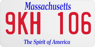 MA license plate 9KH106