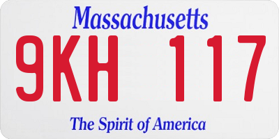 MA license plate 9KH117