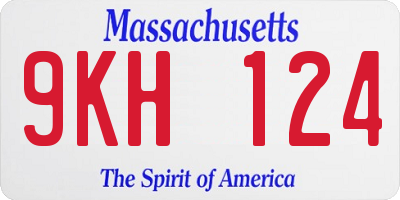 MA license plate 9KH124