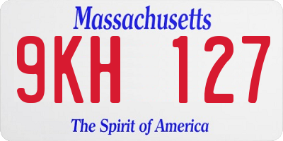 MA license plate 9KH127