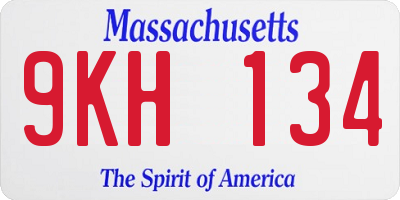 MA license plate 9KH134