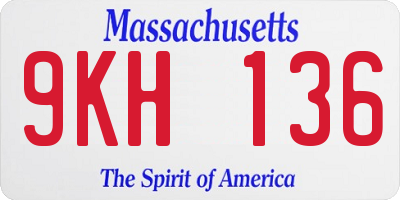 MA license plate 9KH136
