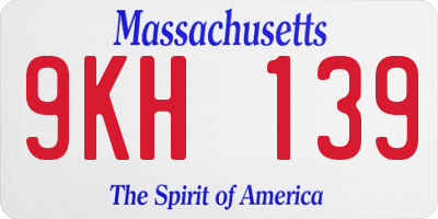 MA license plate 9KH139