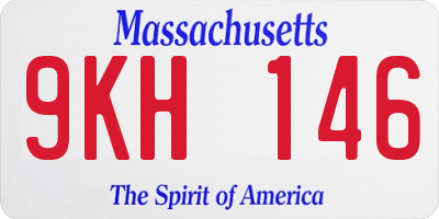 MA license plate 9KH146