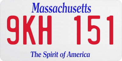 MA license plate 9KH151