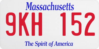 MA license plate 9KH152