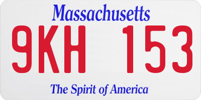 MA license plate 9KH153
