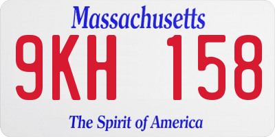 MA license plate 9KH158