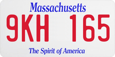 MA license plate 9KH165