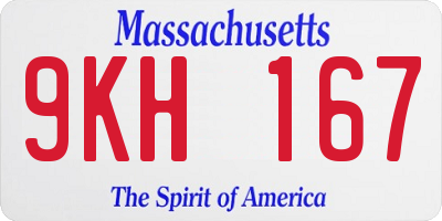 MA license plate 9KH167
