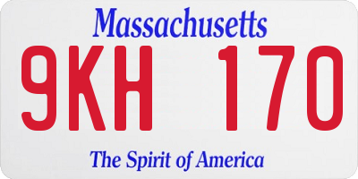 MA license plate 9KH170