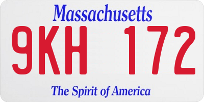 MA license plate 9KH172
