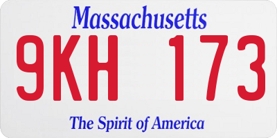 MA license plate 9KH173