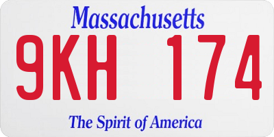 MA license plate 9KH174