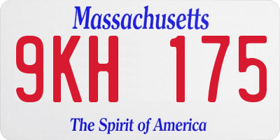 MA license plate 9KH175