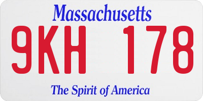 MA license plate 9KH178