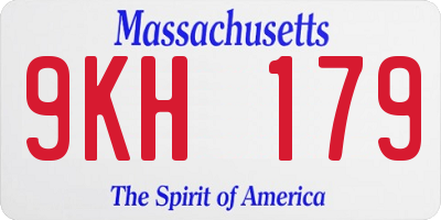 MA license plate 9KH179