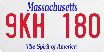 MA license plate 9KH180