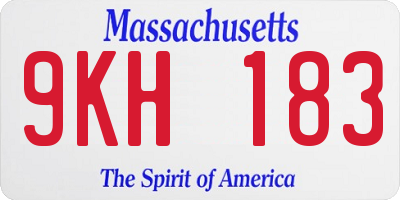 MA license plate 9KH183