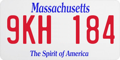 MA license plate 9KH184