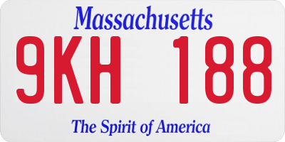 MA license plate 9KH188
