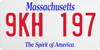 MA license plate 9KH197