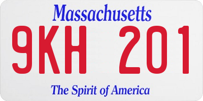 MA license plate 9KH201
