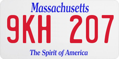 MA license plate 9KH207