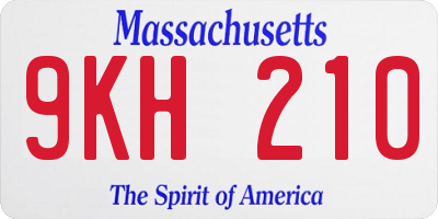 MA license plate 9KH210