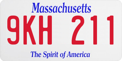 MA license plate 9KH211